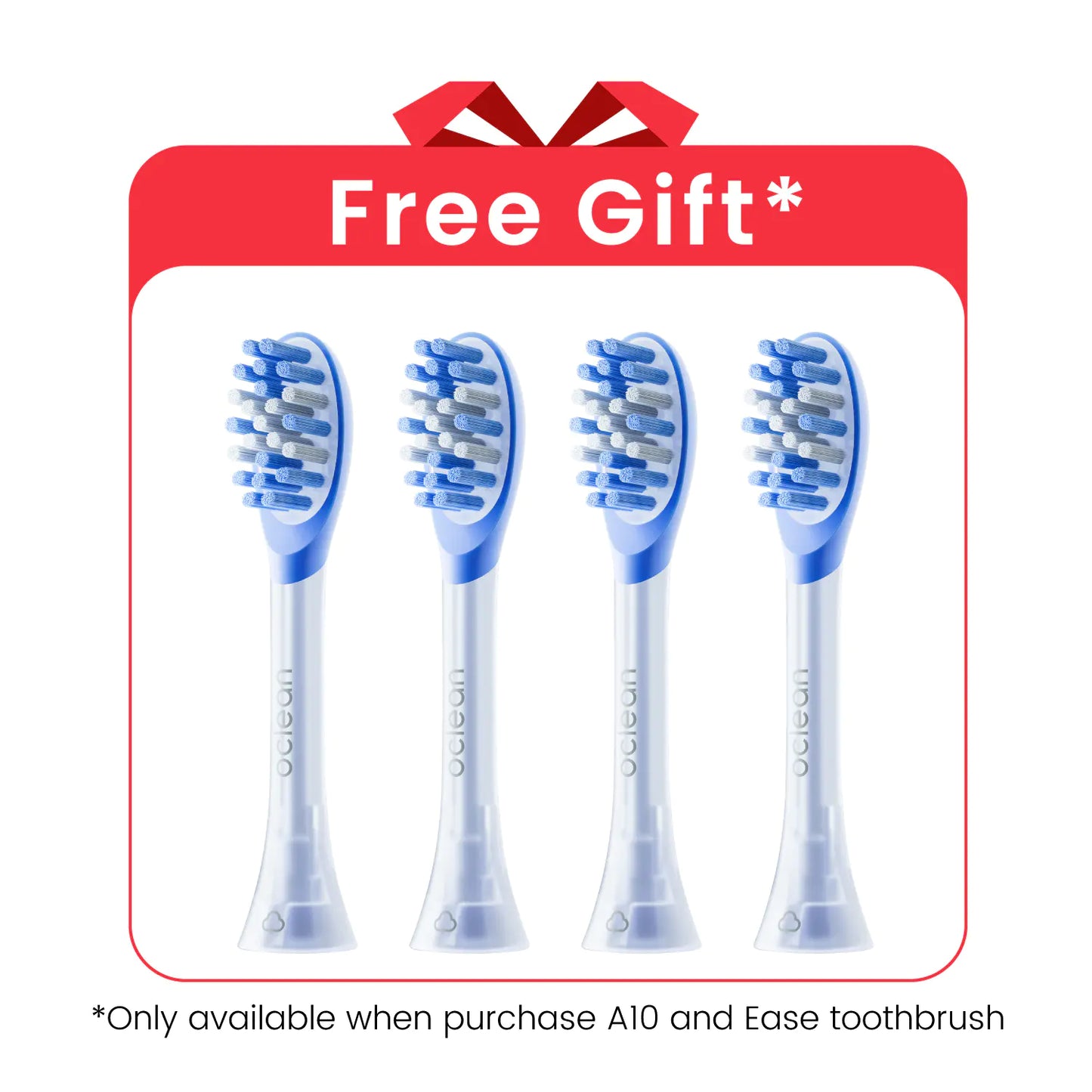Testine per spazzolino elettrico Oclean Easy Clean - Giornata Mondiale del Sorriso - 4 pezzi