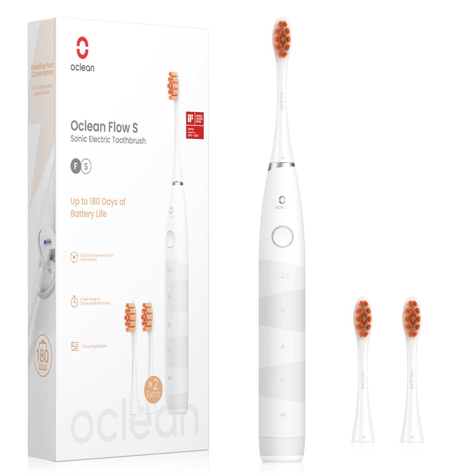 Spazzolino elettrico sonico Oclean Flow - Spazzolini da denti - Global Store Oclean